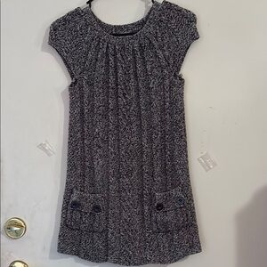 Style & Co. Black and Gray Flutter Sleeve Crew Neck Top